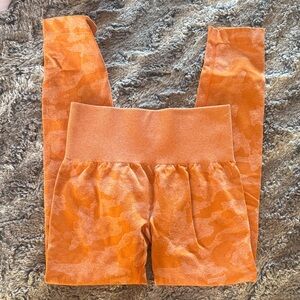 NVGTN Orange Camouflage Leggings